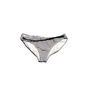 CONVERSE Black & White Striped Low Rise Bikini Bottom W/ Rope Accent Size M
